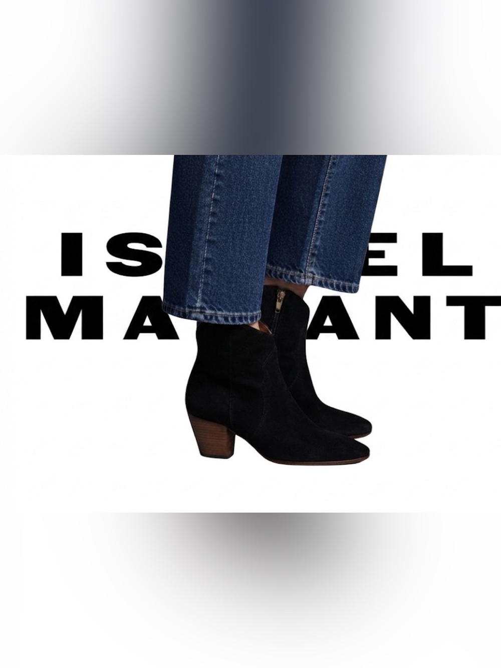 Authentic Isabel Marant black suede designer ankle boots sz 9